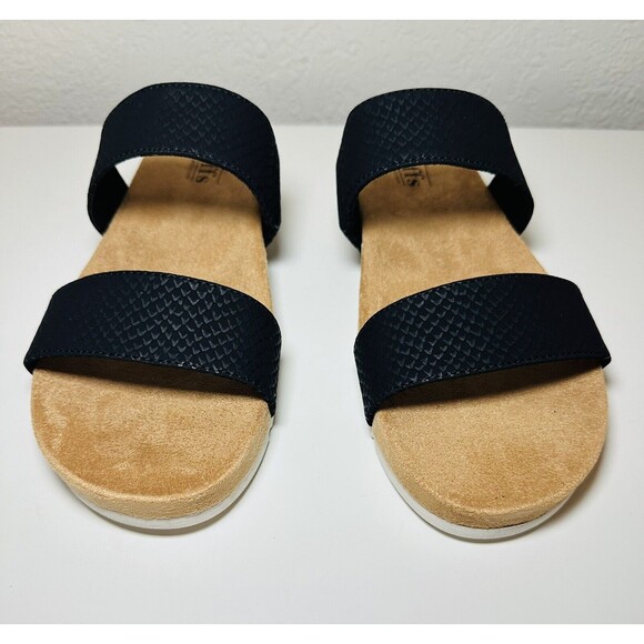Cliffs‎ White Mountain Tahlie Black Slip On Two Strap Comfort Sandal Women's 7.5 - Picture 5 of 8